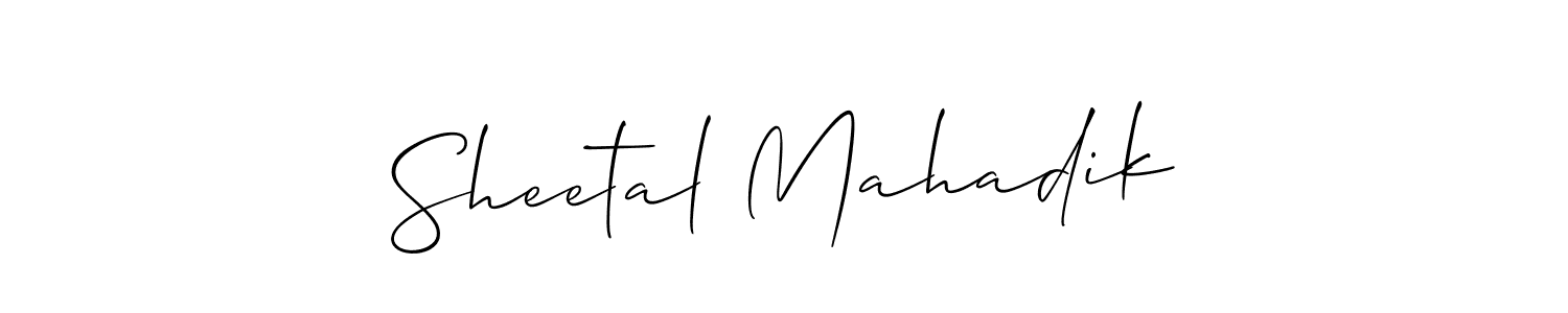 if you are searching for the best signature style for your name Sheetal Mahadik. so please give up your signature search. here we have designed multiple signature styles  using Allison_Script. Sheetal Mahadik signature style 2 images and pictures png