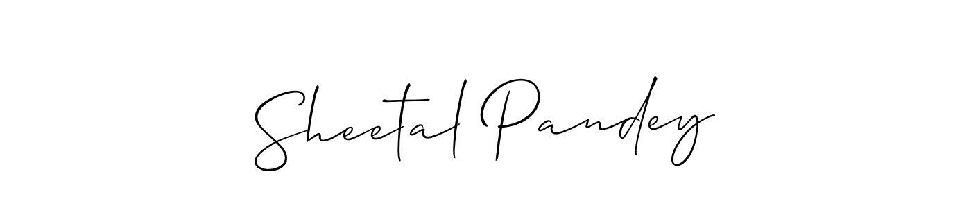 How to make Sheetal Pandey name signature. Use Allison_Script style for creating short signs online. This is the latest handwritten sign. Sheetal Pandey signature style 2 images and pictures png