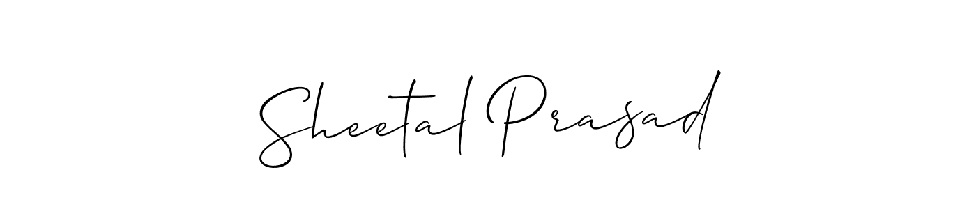 Make a beautiful signature design for name Sheetal Prasad. With this signature (Allison_Script) style, you can create a handwritten signature for free. Sheetal Prasad signature style 2 images and pictures png