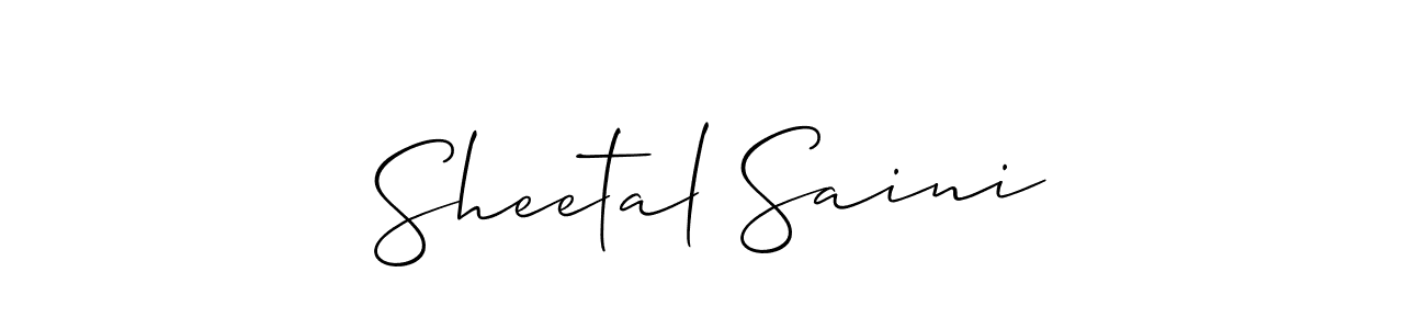 Use a signature maker to create a handwritten signature online. With this signature software, you can design (Allison_Script) your own signature for name Sheetal Saini. Sheetal Saini signature style 2 images and pictures png