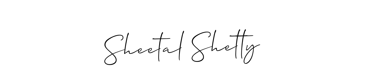 Use a signature maker to create a handwritten signature online. With this signature software, you can design (Allison_Script) your own signature for name Sheetal Shetty. Sheetal Shetty signature style 2 images and pictures png