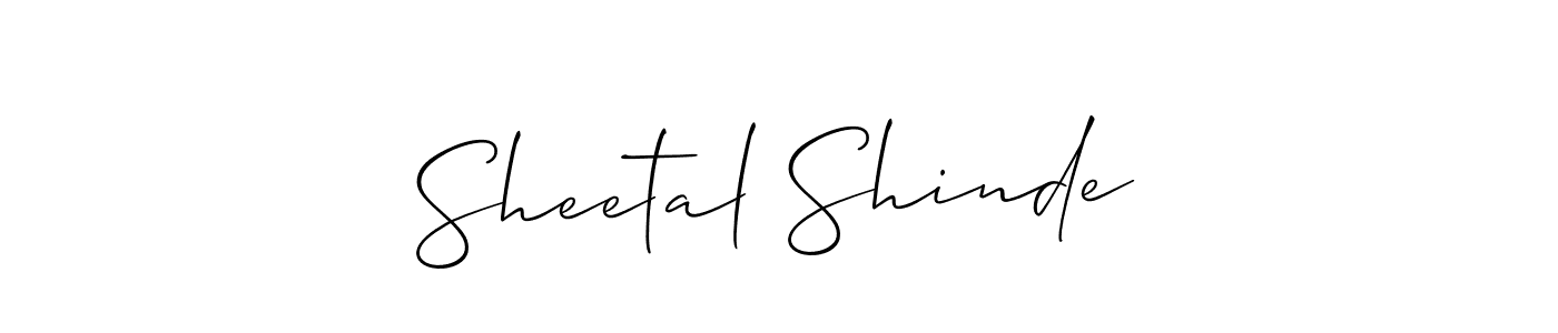 It looks lik you need a new signature style for name Sheetal Shinde. Design unique handwritten (Allison_Script) signature with our free signature maker in just a few clicks. Sheetal Shinde signature style 2 images and pictures png