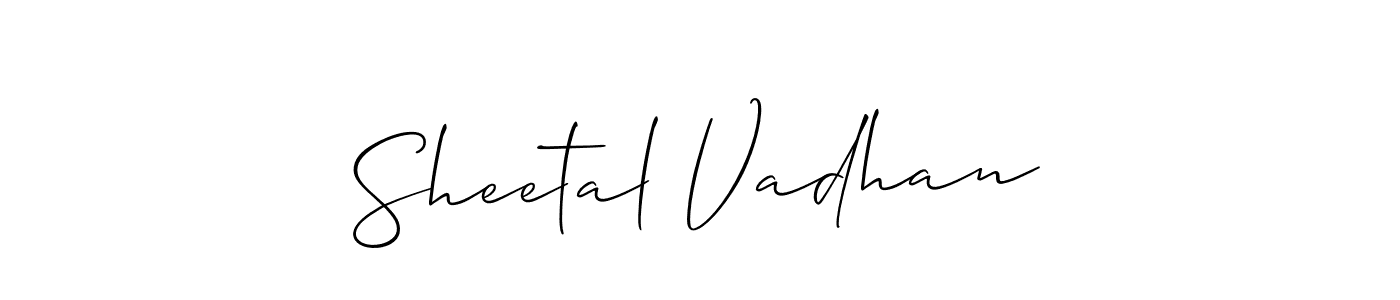 How to make Sheetal Vadhan signature? Allison_Script is a professional autograph style. Create handwritten signature for Sheetal Vadhan name. Sheetal Vadhan signature style 2 images and pictures png