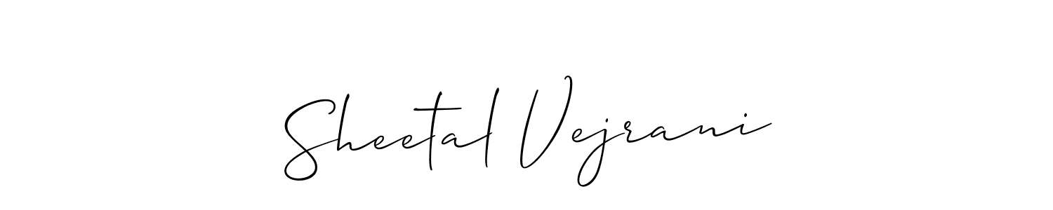Allison_Script is a professional signature style that is perfect for those who want to add a touch of class to their signature. It is also a great choice for those who want to make their signature more unique. Get Sheetal Vejrani name to fancy signature for free. Sheetal Vejrani signature style 2 images and pictures png