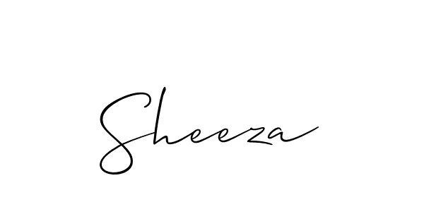 Make a beautiful signature design for name Sheeza. With this signature (Allison_Script) style, you can create a handwritten signature for free. Sheeza signature style 2 images and pictures png