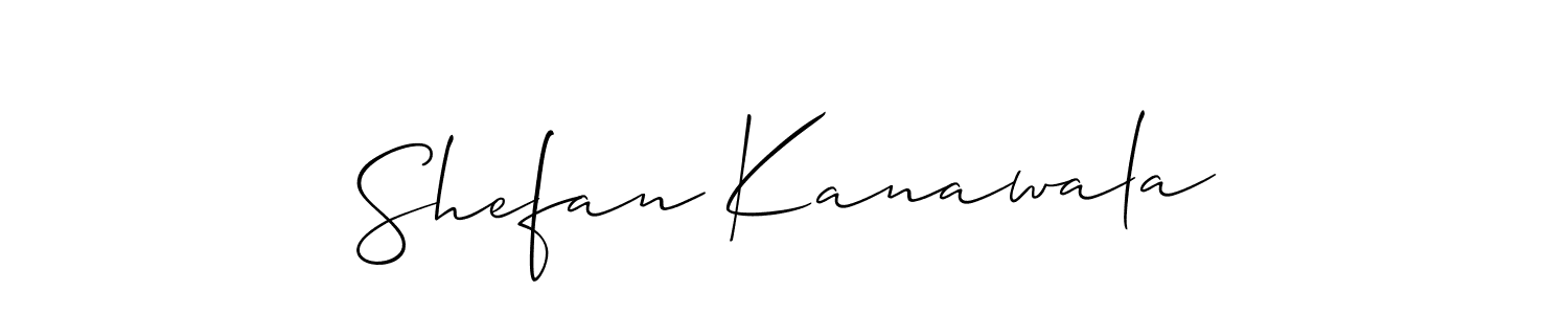 if you are searching for the best signature style for your name Shefan Kanawala. so please give up your signature search. here we have designed multiple signature styles  using Allison_Script. Shefan Kanawala signature style 2 images and pictures png