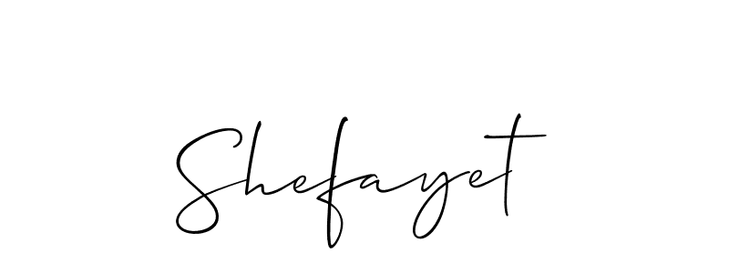 How to make Shefayet signature? Allison_Script is a professional autograph style. Create handwritten signature for Shefayet name. Shefayet signature style 2 images and pictures png