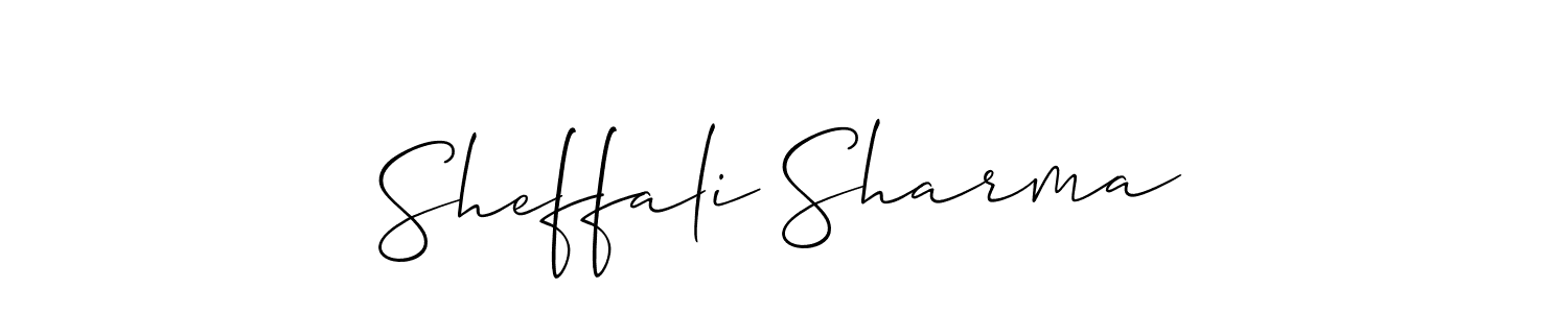 if you are searching for the best signature style for your name Sheffali Sharma. so please give up your signature search. here we have designed multiple signature styles  using Allison_Script. Sheffali Sharma signature style 2 images and pictures png