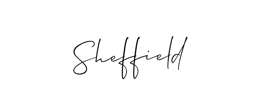Design your own signature with our free online signature maker. With this signature software, you can create a handwritten (Allison_Script) signature for name Sheffield. Sheffield signature style 2 images and pictures png