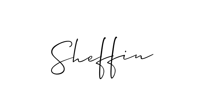 How to make Sheffin name signature. Use Allison_Script style for creating short signs online. This is the latest handwritten sign. Sheffin signature style 2 images and pictures png
