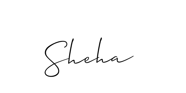 The best way (Allison_Script) to make a short signature is to pick only two or three words in your name. The name Sheha  include a total of six letters. For converting this name. Sheha  signature style 2 images and pictures png