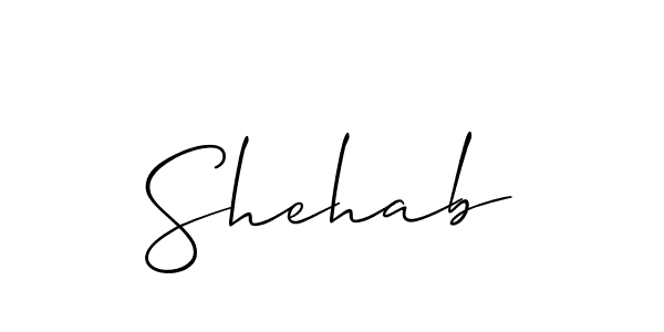 Use a signature maker to create a handwritten signature online. With this signature software, you can design (Allison_Script) your own signature for name Shehab. Shehab signature style 2 images and pictures png