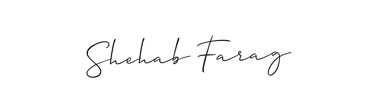 Shehab Farag stylish signature style. Best Handwritten Sign (Allison_Script) for my name. Handwritten Signature Collection Ideas for my name Shehab Farag. Shehab Farag signature style 2 images and pictures png
