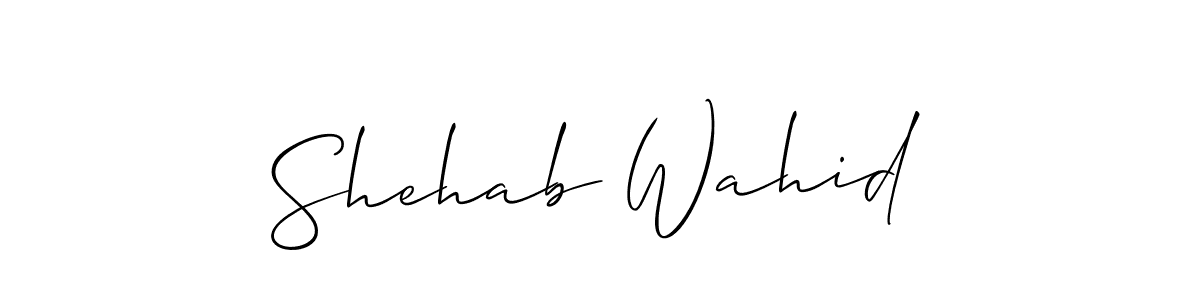 It looks lik you need a new signature style for name Shehab Wahid. Design unique handwritten (Allison_Script) signature with our free signature maker in just a few clicks. Shehab Wahid signature style 2 images and pictures png