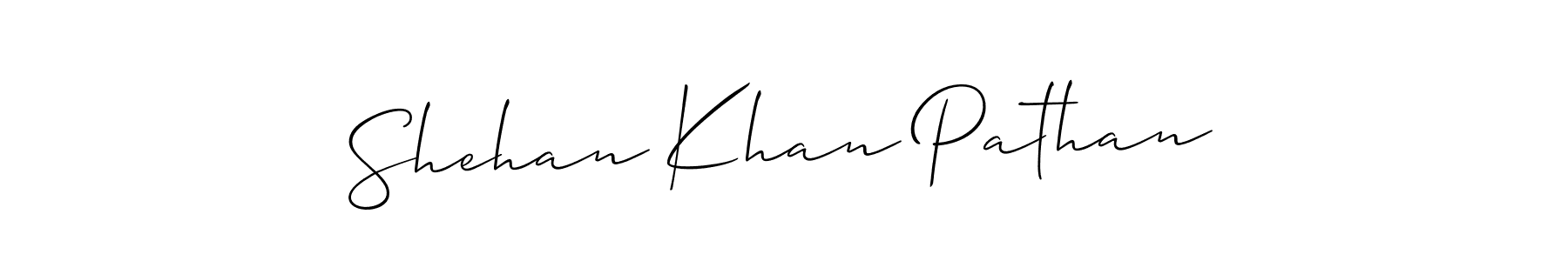 Similarly Allison_Script is the best handwritten signature design. Signature creator online .You can use it as an online autograph creator for name Shehan Khan Pathan. Shehan Khan Pathan signature style 2 images and pictures png