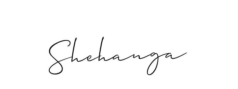 Design your own signature with our free online signature maker. With this signature software, you can create a handwritten (Allison_Script) signature for name Shehanga. Shehanga signature style 2 images and pictures png