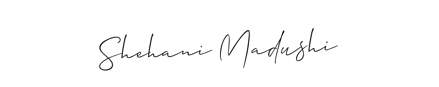 Make a beautiful signature design for name Shehani Madushi. With this signature (Allison_Script) style, you can create a handwritten signature for free. Shehani Madushi signature style 2 images and pictures png