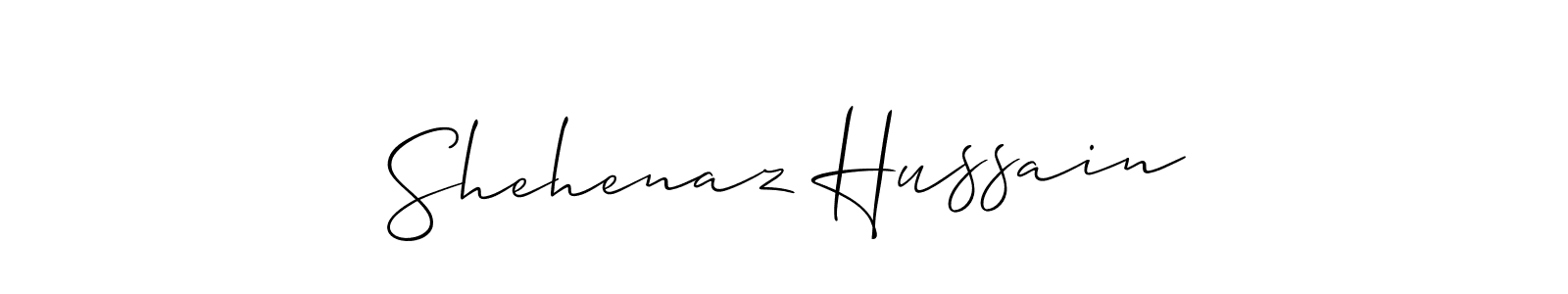 Create a beautiful signature design for name Shehenaz Hussain. With this signature (Allison_Script) fonts, you can make a handwritten signature for free. Shehenaz Hussain signature style 2 images and pictures png