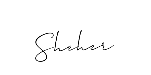 Sheher stylish signature style. Best Handwritten Sign (Allison_Script) for my name. Handwritten Signature Collection Ideas for my name Sheher. Sheher signature style 2 images and pictures png