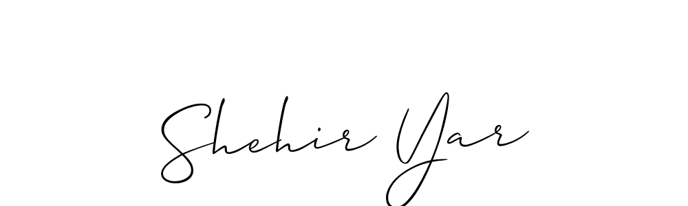 if you are searching for the best signature style for your name Shehir Yar. so please give up your signature search. here we have designed multiple signature styles  using Allison_Script. Shehir Yar signature style 2 images and pictures png