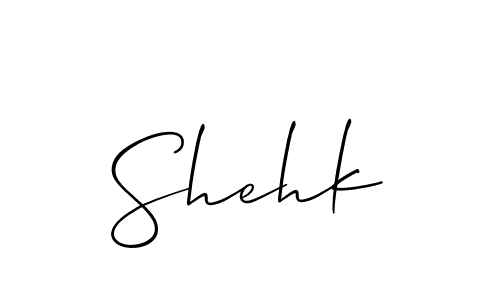 Use a signature maker to create a handwritten signature online. With this signature software, you can design (Allison_Script) your own signature for name Shehk. Shehk signature style 2 images and pictures png