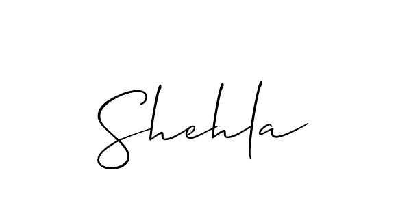 Design your own signature with our free online signature maker. With this signature software, you can create a handwritten (Allison_Script) signature for name Shehla. Shehla signature style 2 images and pictures png