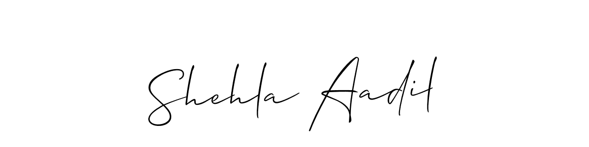 Design your own signature with our free online signature maker. With this signature software, you can create a handwritten (Allison_Script) signature for name Shehla Aadil. Shehla Aadil signature style 2 images and pictures png
