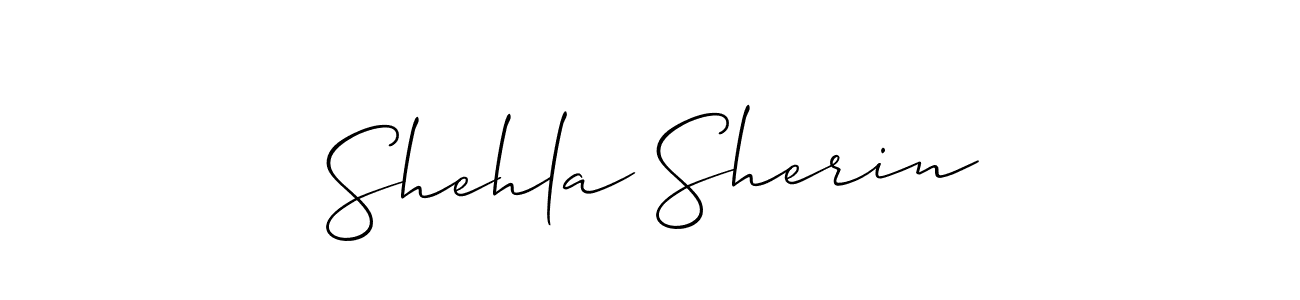 Design your own signature with our free online signature maker. With this signature software, you can create a handwritten (Allison_Script) signature for name Shehla Sherin. Shehla Sherin signature style 2 images and pictures png