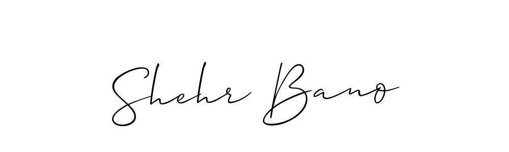 Create a beautiful signature design for name Shehr Bano. With this signature (Allison_Script) fonts, you can make a handwritten signature for free. Shehr Bano signature style 2 images and pictures png