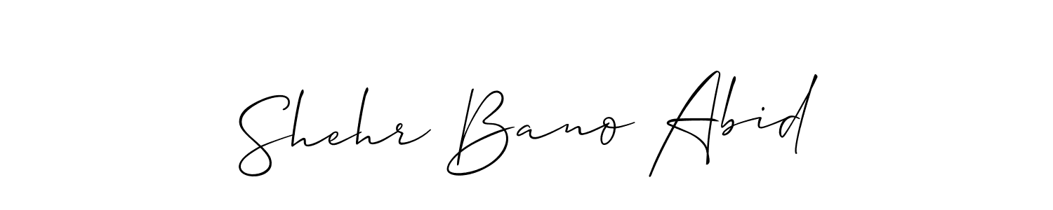 Also You can easily find your signature by using the search form. We will create Shehr Bano Abid name handwritten signature images for you free of cost using Allison_Script sign style. Shehr Bano Abid signature style 2 images and pictures png