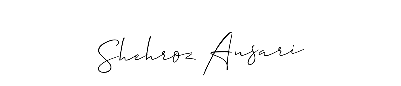 Shehroz Ansari stylish signature style. Best Handwritten Sign (Allison_Script) for my name. Handwritten Signature Collection Ideas for my name Shehroz Ansari. Shehroz Ansari signature style 2 images and pictures png