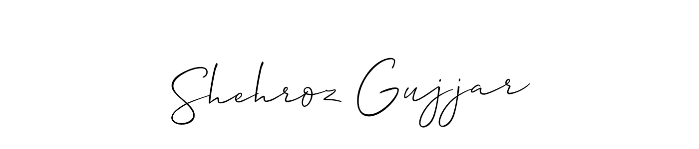 Also we have Shehroz Gujjar name is the best signature style. Create professional handwritten signature collection using Allison_Script autograph style. Shehroz Gujjar signature style 2 images and pictures png