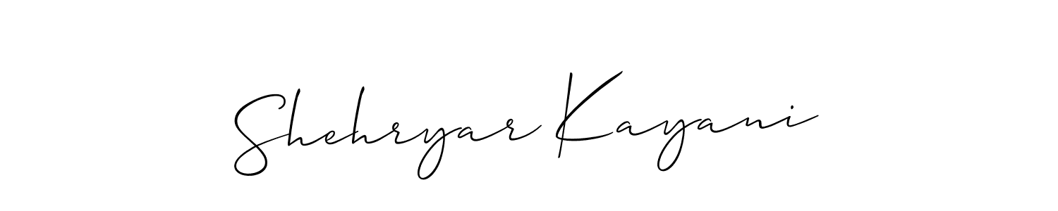 It looks lik you need a new signature style for name Shehryar Kayani. Design unique handwritten (Allison_Script) signature with our free signature maker in just a few clicks. Shehryar Kayani signature style 2 images and pictures png