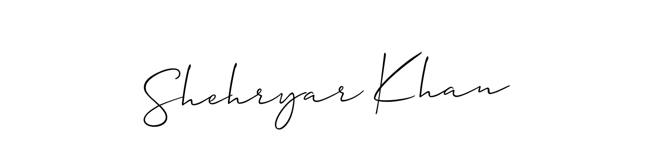 Use a signature maker to create a handwritten signature online. With this signature software, you can design (Allison_Script) your own signature for name Shehryar Khan. Shehryar Khan signature style 2 images and pictures png