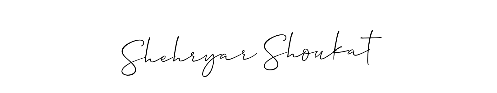 Also we have Shehryar Shoukat name is the best signature style. Create professional handwritten signature collection using Allison_Script autograph style. Shehryar Shoukat signature style 2 images and pictures png