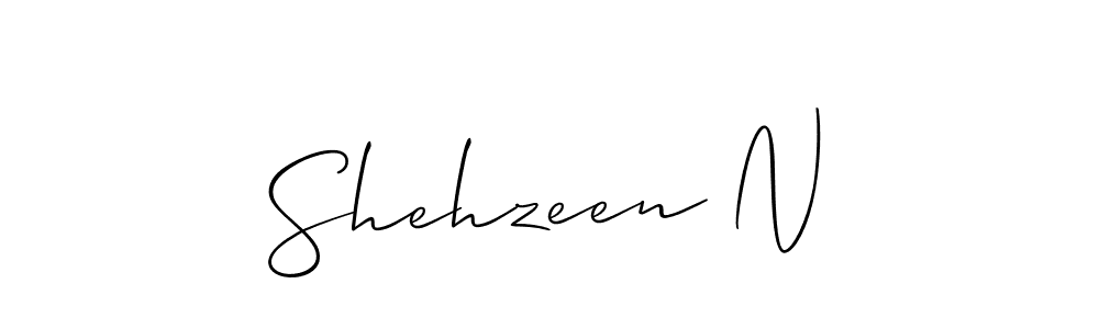 Design your own signature with our free online signature maker. With this signature software, you can create a handwritten (Allison_Script) signature for name Shehzeen N. Shehzeen N signature style 2 images and pictures png