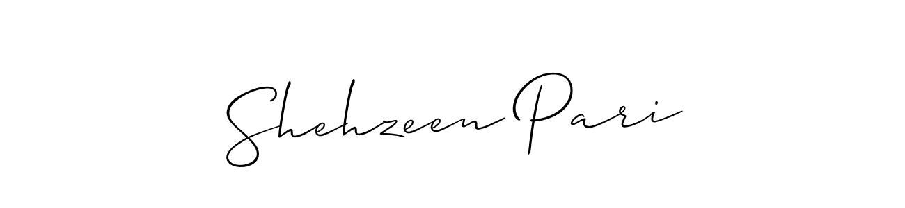How to Draw Shehzeen Pari signature style? Allison_Script is a latest design signature styles for name Shehzeen Pari. Shehzeen Pari signature style 2 images and pictures png