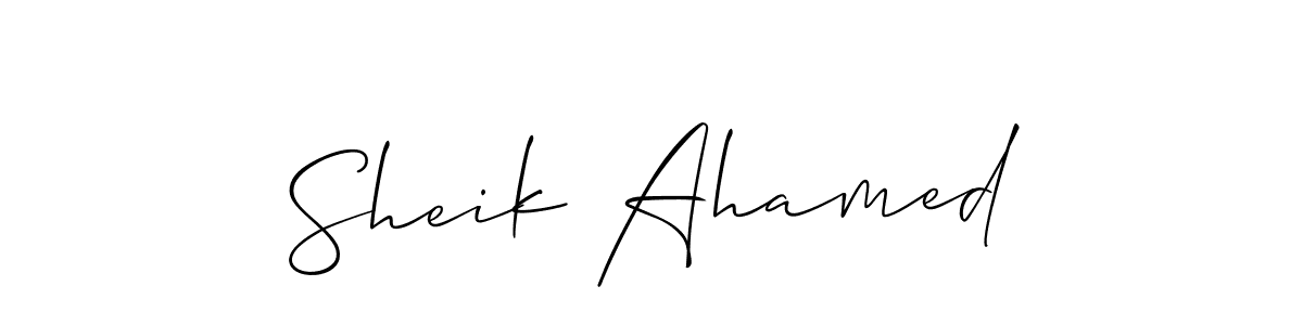 Make a short Sheik Ahamed signature style. Manage your documents anywhere anytime using Allison_Script. Create and add eSignatures, submit forms, share and send files easily. Sheik Ahamed signature style 2 images and pictures png