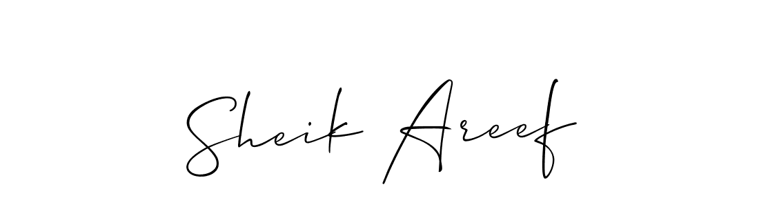 You should practise on your own different ways (Allison_Script) to write your name (Sheik Areef) in signature. don't let someone else do it for you. Sheik Areef signature style 2 images and pictures png