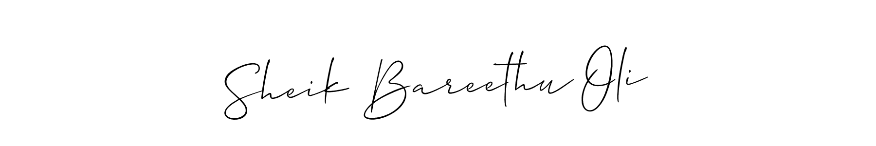 It looks lik you need a new signature style for name Sheik Bareethu Oli. Design unique handwritten (Allison_Script) signature with our free signature maker in just a few clicks. Sheik Bareethu Oli signature style 2 images and pictures png