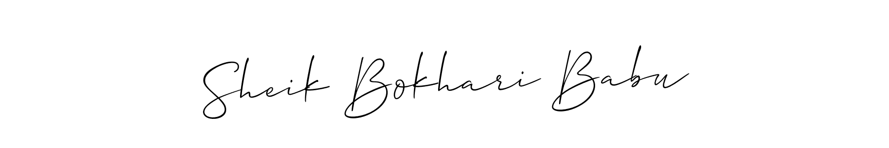 Make a short Sheik Bokhari Babu signature style. Manage your documents anywhere anytime using Allison_Script. Create and add eSignatures, submit forms, share and send files easily. Sheik Bokhari Babu signature style 2 images and pictures png