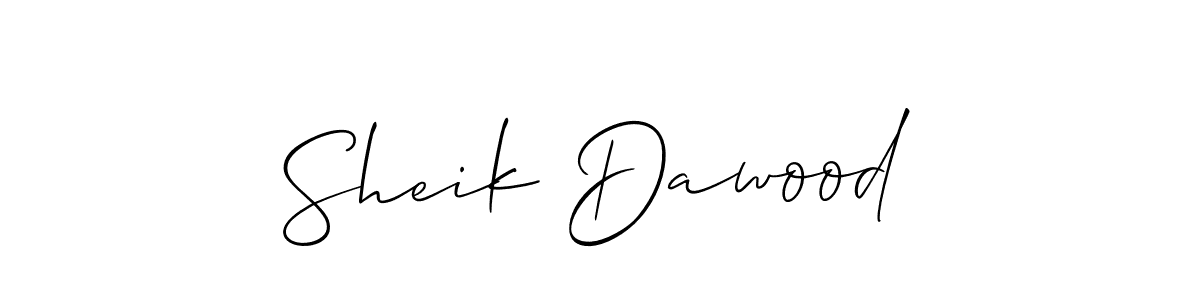 You should practise on your own different ways (Allison_Script) to write your name (Sheik Dawood) in signature. don't let someone else do it for you. Sheik Dawood signature style 2 images and pictures png