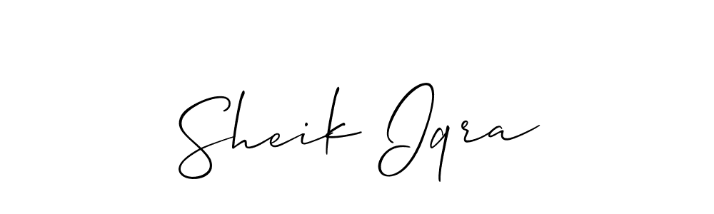 It looks lik you need a new signature style for name Sheik Iqra. Design unique handwritten (Allison_Script) signature with our free signature maker in just a few clicks. Sheik Iqra signature style 2 images and pictures png