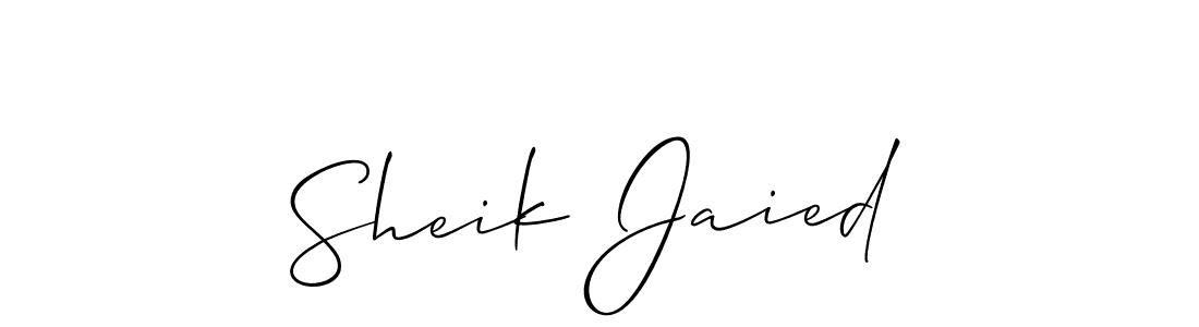 Check out images of Autograph of Sheik Jaied name. Actor Sheik Jaied Signature Style. Allison_Script is a professional sign style online. Sheik Jaied signature style 2 images and pictures png