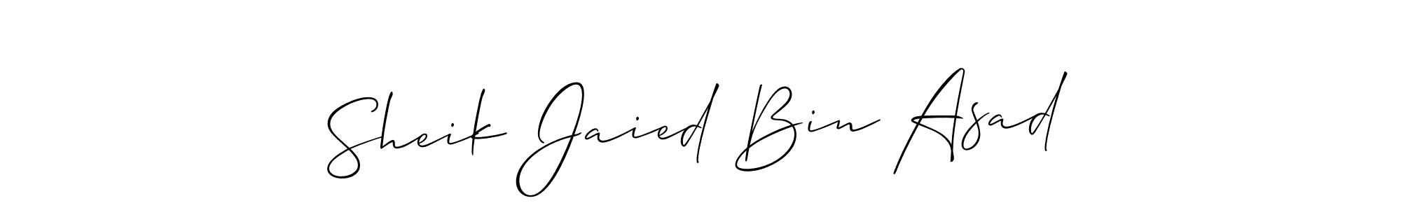 How to Draw Sheik Jaied Bin Asad signature style? Allison_Script is a latest design signature styles for name Sheik Jaied Bin Asad. Sheik Jaied Bin Asad signature style 2 images and pictures png