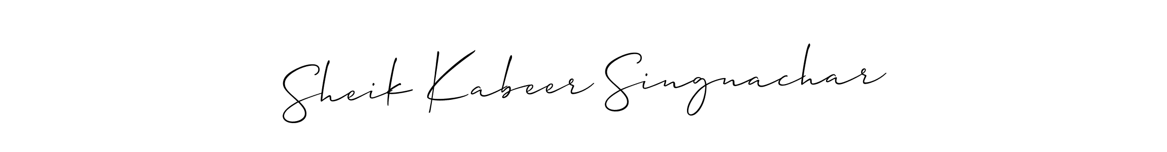 Also we have Sheik Kabeer Singnachar name is the best signature style. Create professional handwritten signature collection using Allison_Script autograph style. Sheik Kabeer Singnachar signature style 2 images and pictures png