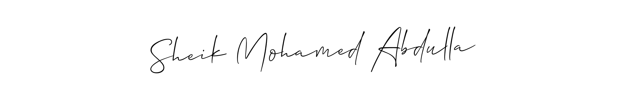 Create a beautiful signature design for name Sheik Mohamed Abdulla. With this signature (Allison_Script) fonts, you can make a handwritten signature for free. Sheik Mohamed Abdulla signature style 2 images and pictures png