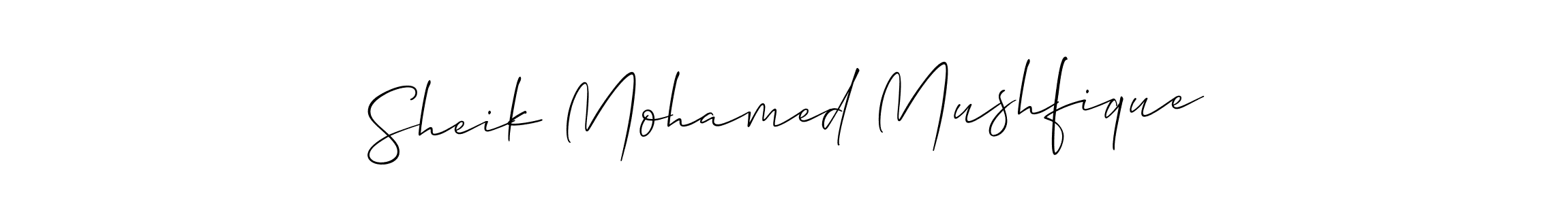 Allison_Script is a professional signature style that is perfect for those who want to add a touch of class to their signature. It is also a great choice for those who want to make their signature more unique. Get Sheik Mohamed Mushfique name to fancy signature for free. Sheik Mohamed Mushfique signature style 2 images and pictures png