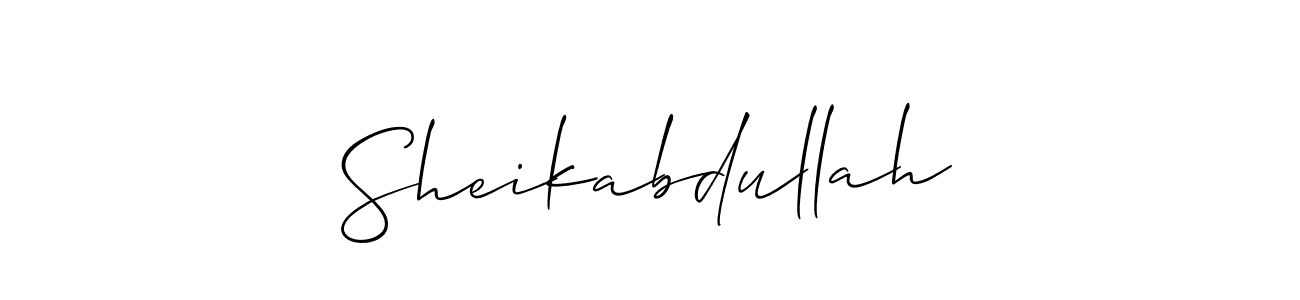 Design your own signature with our free online signature maker. With this signature software, you can create a handwritten (Allison_Script) signature for name Sheikabdullah. Sheikabdullah signature style 2 images and pictures png