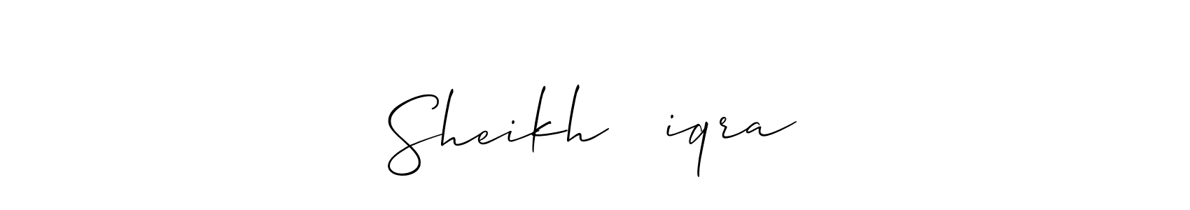 Similarly Allison_Script is the best handwritten signature design. Signature creator online .You can use it as an online autograph creator for name Sheikh ♥️iqra. Sheikh ♥️iqra signature style 2 images and pictures png